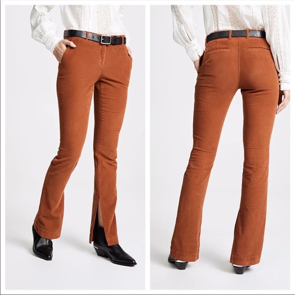 A.L.C. Pants - A.L.C. Javier Corduroy Side Slit Brown Pants Sz 0